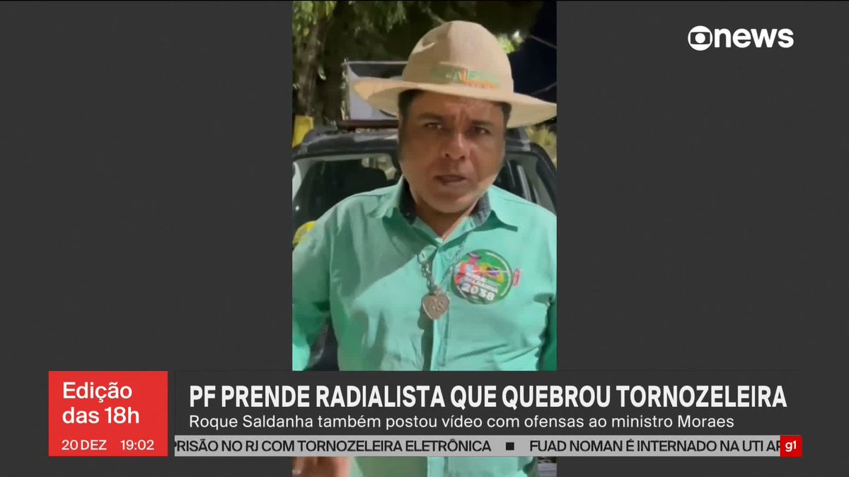 ATENÇÃO: a Polícia Federal ACABOU DE PRENDER o radialista bolsonarista Roque Saldanha. Ele tinha quebrado a tornozeleira eletrônica e mandado o Alexandre de Moraes enfiar no traseiro. Eu tinha prometido trazer a notícia da prisão e aí está! Grande dia!