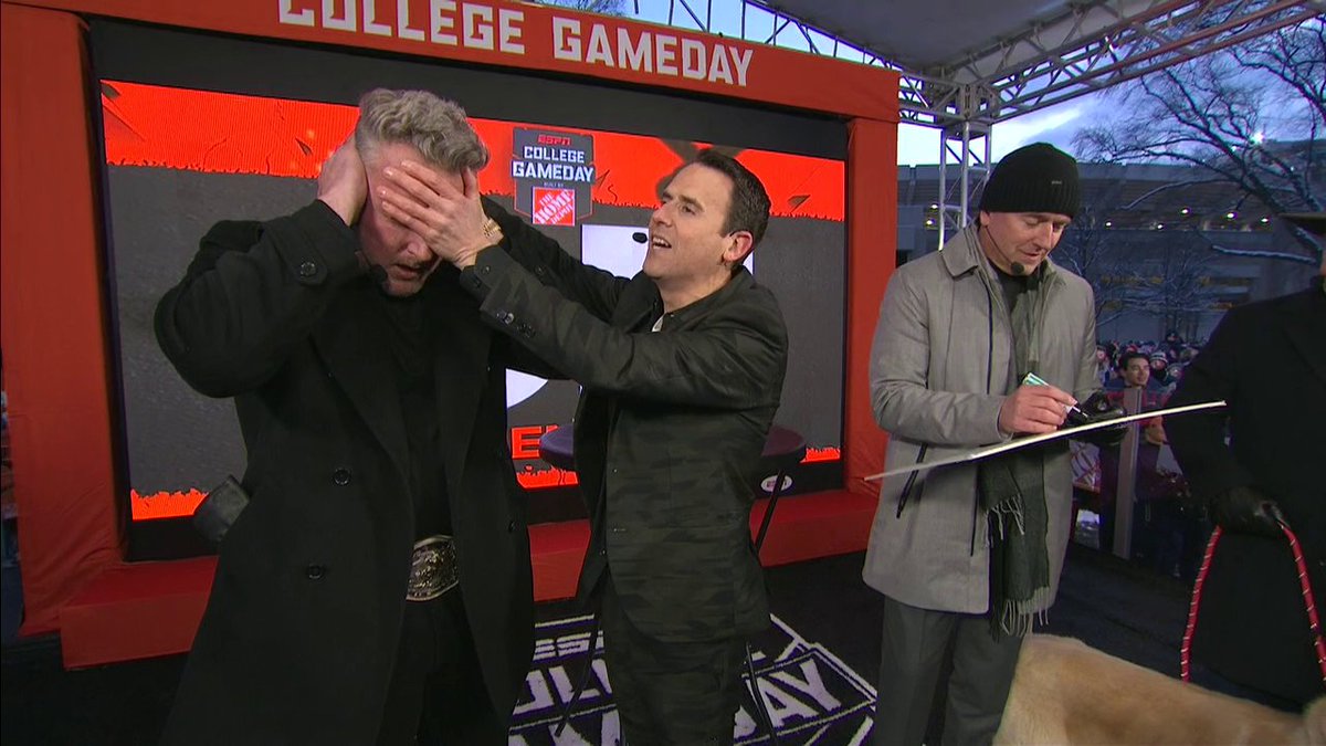 Our guy Oz Pearlman with the College GameDay crew: