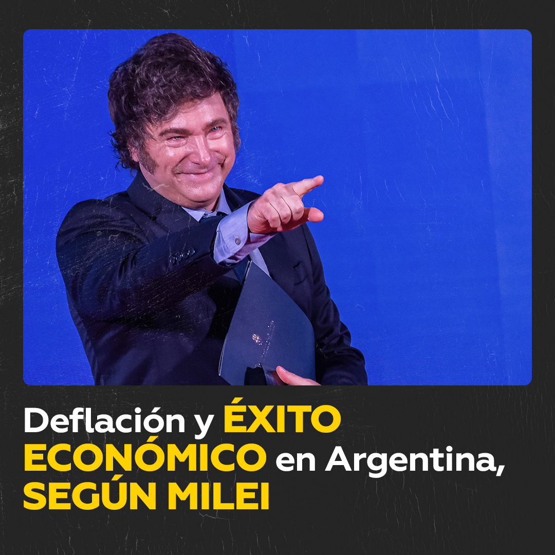Argentina cierra el año con deflación y crecimiento de 10 % Durante un acto en la provincia de Tucumán, el presidente de Argentina, Javier Milei, ensalzó la marcha de la economía del país tras su primer año de gestión.