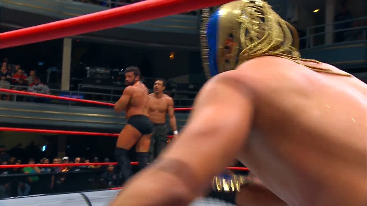 DOUBLE GERMANS. ONE HANDED PRESS SLAM. BRIAN CAGE RULES SO HARD.