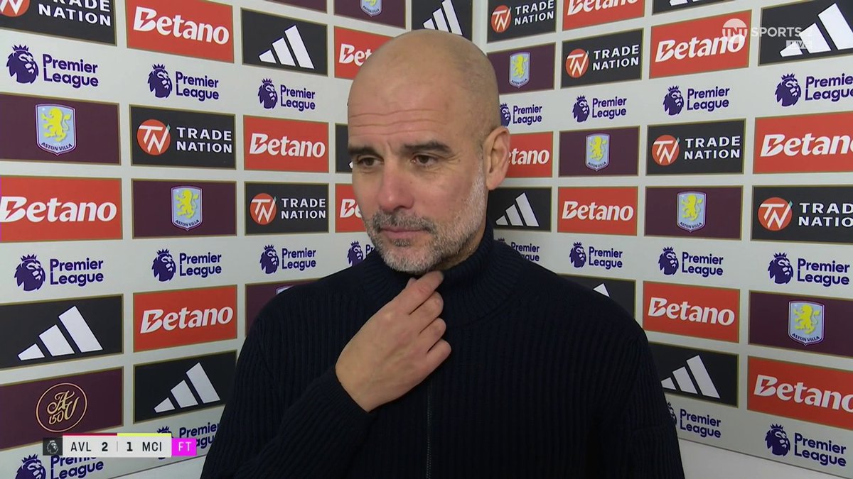 "We struggle to score and we concede goals" 😳 Pep Guardiola gives @julesbreach his analysis on Man City's 2-1 defeat to Aston Villa... 📺 TNT Sports & discovery+ UK