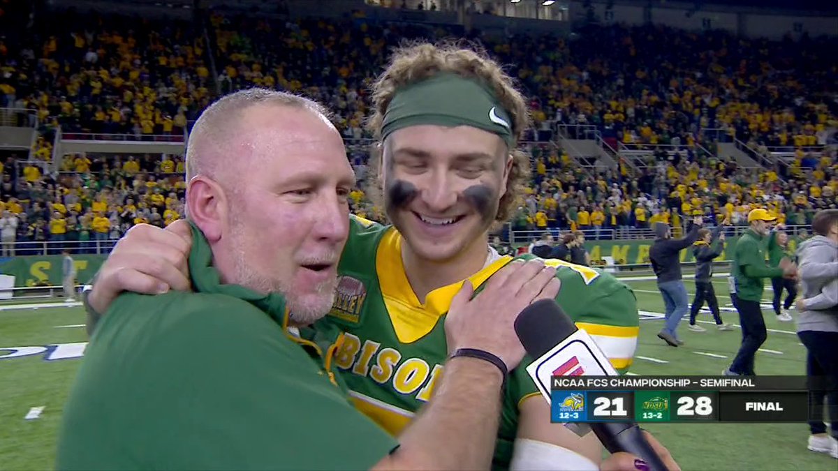 Coach Tim Polasek was HYPE after NDSU's semi-final win over SDSU 👏 👇