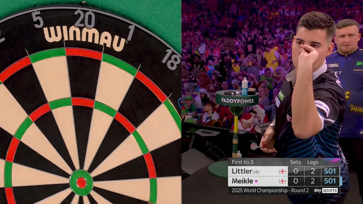 "RELAX... I'M HERE... RELAX" A fired up Luke Little snatches the set with a stunning 100 finish on with tops tops! The 17-year-old leads 📺 #WCDarts