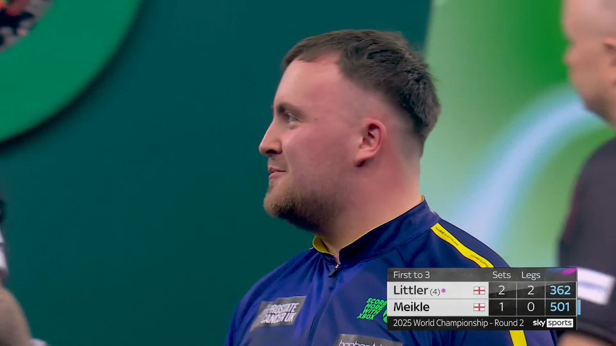 🤯 Luke Littler's record-breaking set average of 140.91 at the World Championship: Leg 1: 180-180-81-60 (11 darts) Leg 2: 180-180-129-12 (10 darts) Leg 3: 139-174-136-52 (11 darts) That's just beyond bonkers.