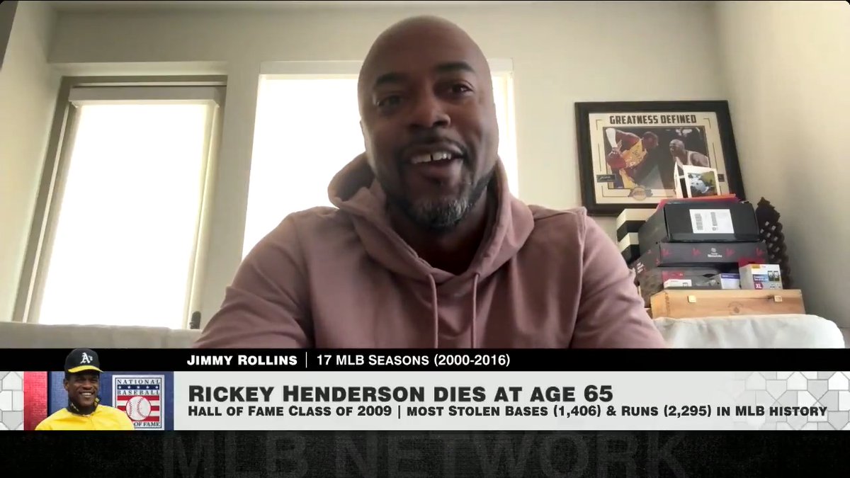 "He looks at me and says, 'What's up, Little James?' and now my whole world is shook." JIMMY ROLLINS reflects on the first time he met his favorite childhood player, Rickey Henderson.