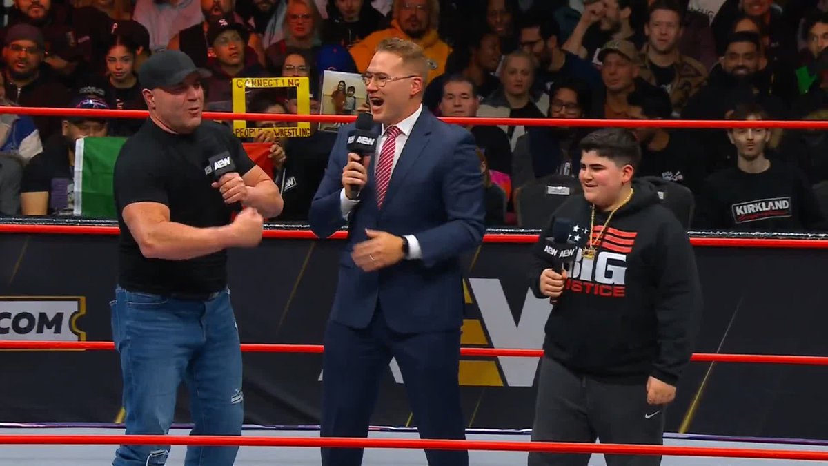Big Boom! AJ, Ian Riccaboni &amp; Big Justice bring the BOOM TONIGHT on Christmas Collision! Watch #AEWCollision LIVE on TNT! Ian Riccaboni | A.J. & Big Justice | #BigJustice