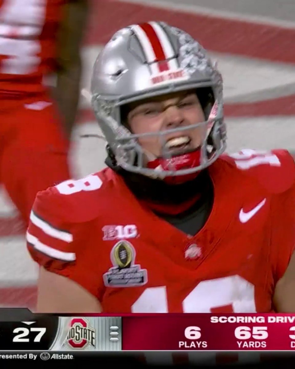 JEREMIAH SMITH DOES IT AGAIN 🔥 HIS SECOND TOUCHDOWN IN HIS FIRST-EVER CFP GAME 😤 What a dime from Will Howard 👏