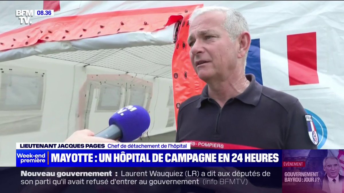 Hôpital de campagne à Mayotte: "C'est comme un hôpital normal, mais sous 1.600m² de tentes", assure le lieutenant Jacques Pages par Nicolas Coadou
