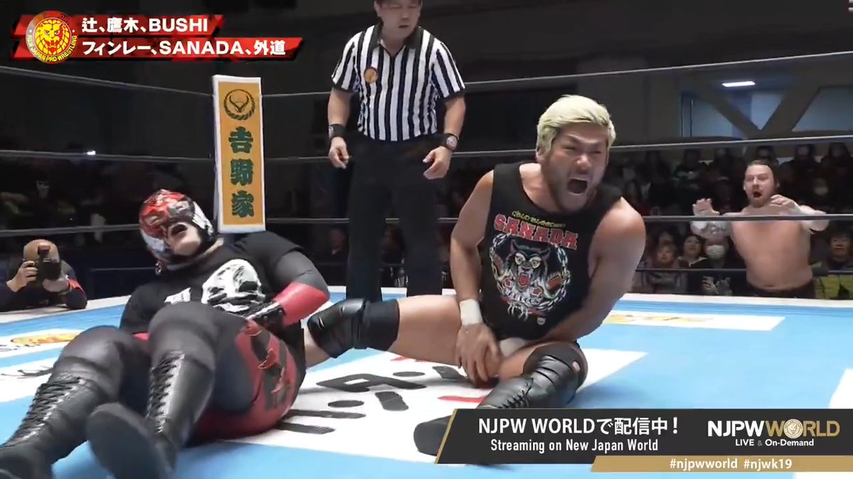 SANADA × @BUSHI_njpw "Ball accident💥💥" Sign up Now & Stay tuned to #NJPW #njpwworld #njwk19