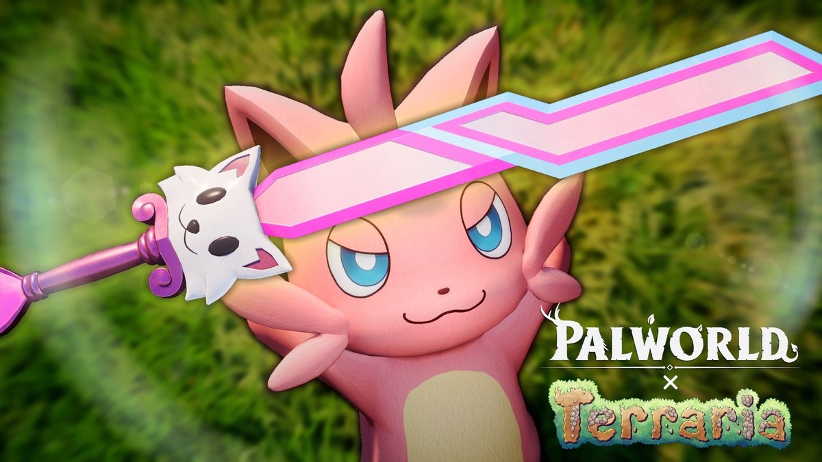 これは、これから起こることのほんの一部… 『#Terraria』から『Meowmere』が12月のアップデートで『#Palworld』に登場!⚔️ フルコラボは2025年に実現!👀 猫の鳴き声で満たされた新たな冒険が、あなたを待っています!😺✨