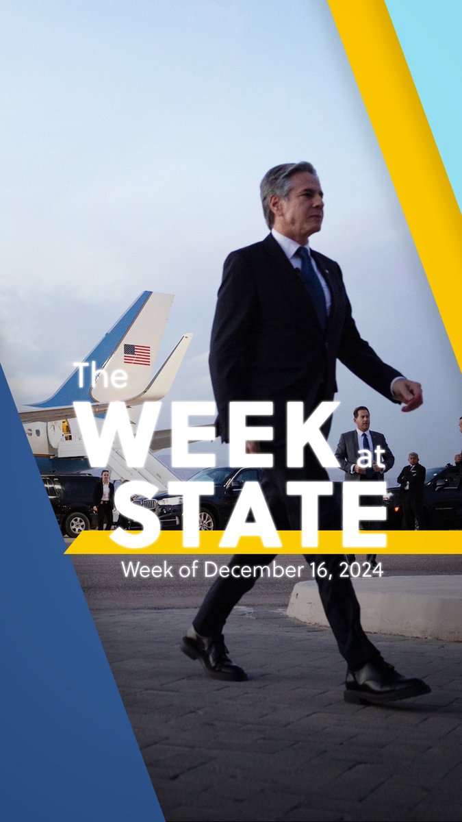 In Tommy Pigott Patel's final Week at State, Secretary Antony Blinken continues travel to Iraq, then to Jordan, discussing support for the Syrian people with regional partners. Later, in New York, he participates in United Nations Security Council sessions on Sudan and artificial intelligence.
