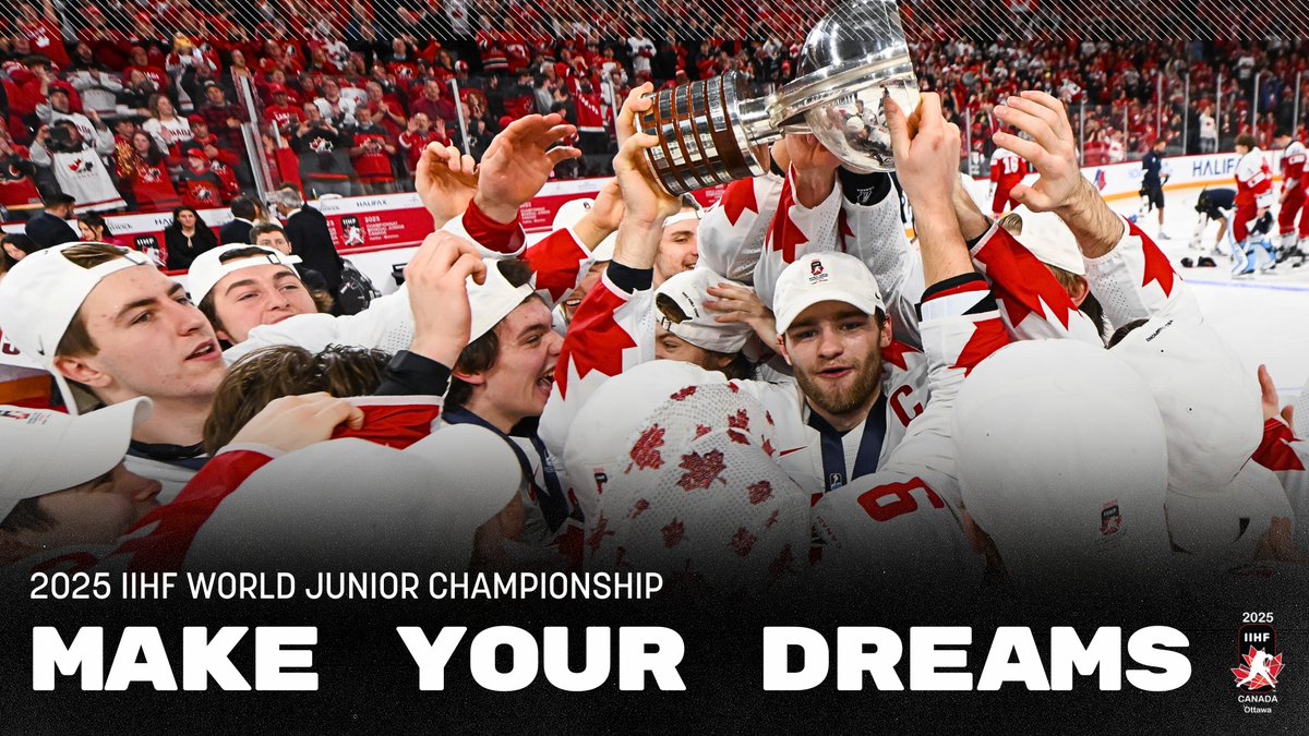The 2025 #WorldJuniors is coming back to Canada, where hockey dreams are born!🇨🇦🙌 #IIHF @hockeycanada