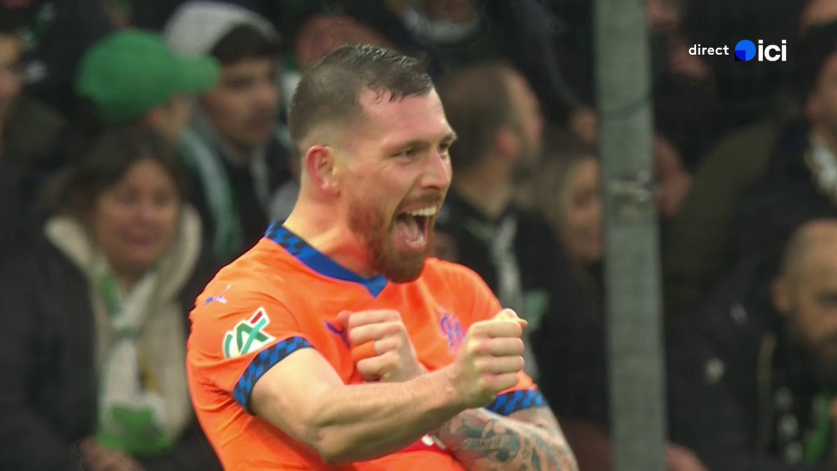 Les supporters de l’ASSE célèbrent le 4e but de l’OM…😭 (francetvsport)