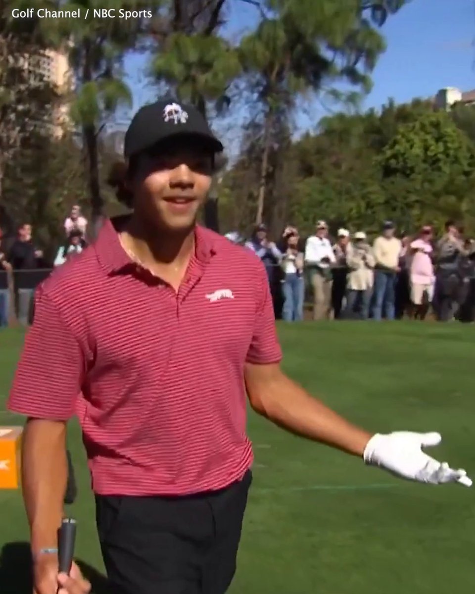 CHARLIE WOODS HIT HIS FIRST HOLE-IN-ONE WHILE PLAYING WITH TIGER 🥹 (📺 Peacock, Golf Channel)