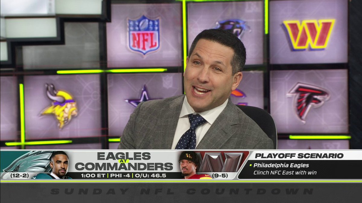 If the Eagles' seed is locked ahead of Week 18, Adam Schefter says Philly shouldn't want Saquon to break the record 👀 "If the Giants win that game ... the Giants then fall from 1 or 2 to 7 and don't get their QB of the future." 😬