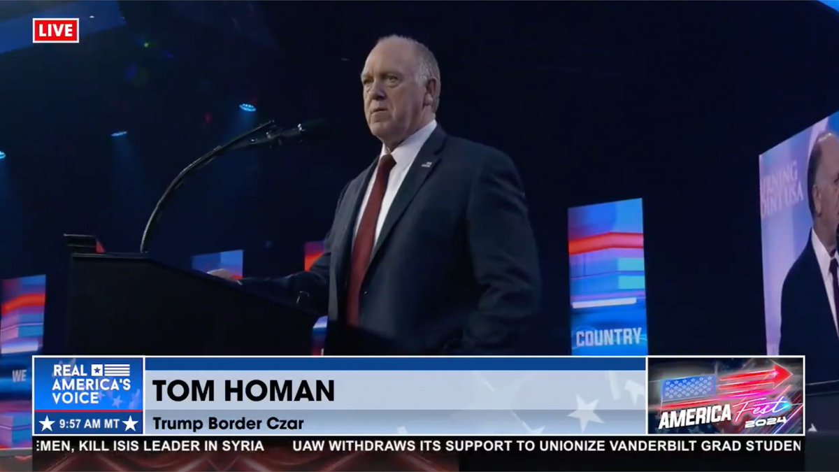 TOM HOMAN: “The Mayor of Chicago … says Tom Homan isn’t welcome in Chicago. We’ll guess where Tom Homan is going to be Day 1? Chicago Illinois. You don’t want me there, come get me.” 🔥