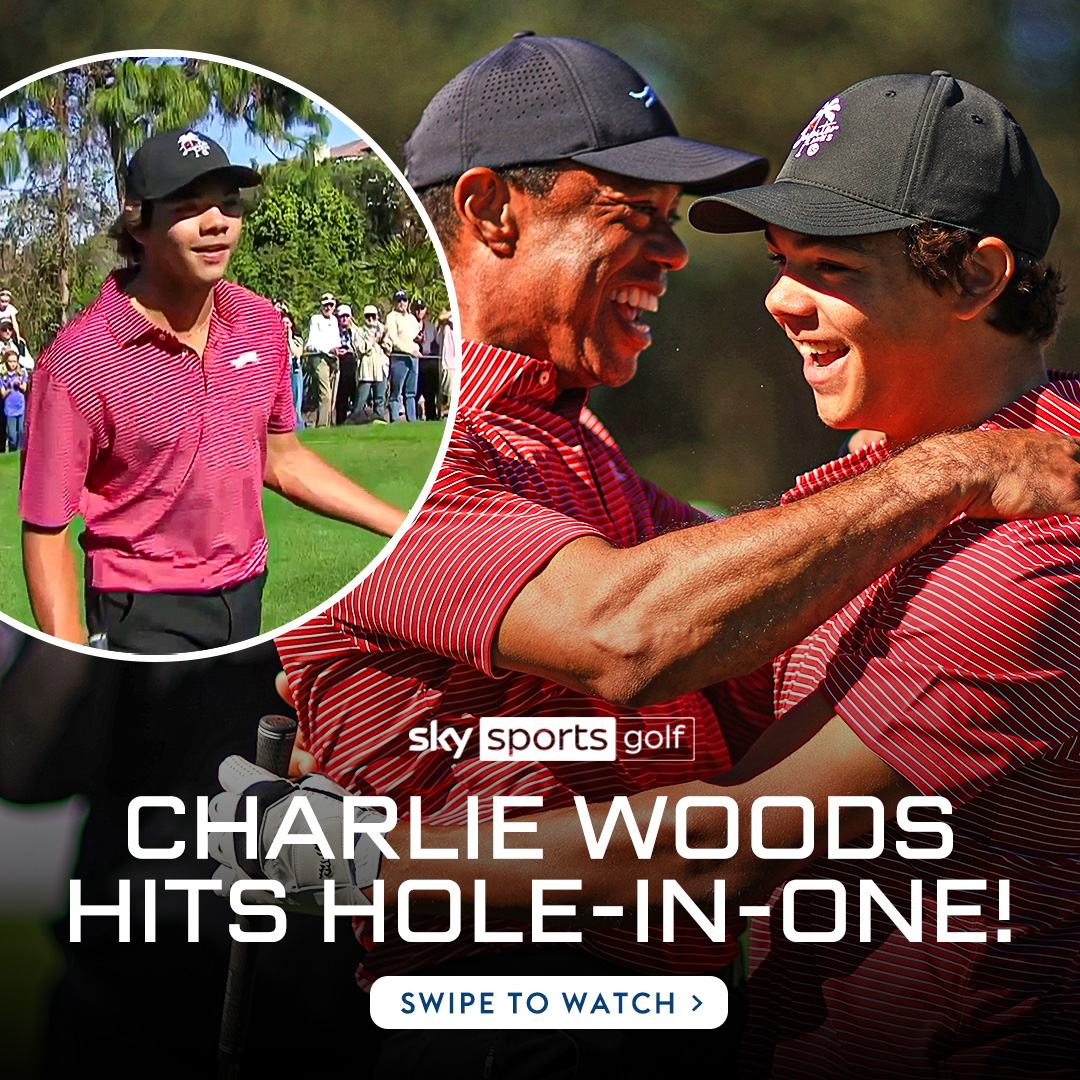 Tiger Woods' 15-year-old son Charlie hits his FIRST hole-in-one... and Dad missed it! 😅⛳️