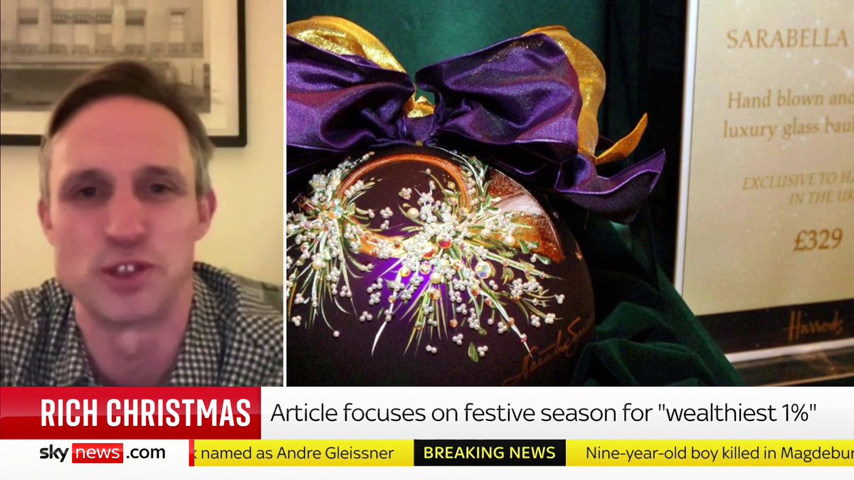 "The rich have definitely been getting a lot, lot richer." Journalist Rupert Neate discusses the growing disparity between the 'wealthiest 1%' and the rest of society - and reveals how the super-rich celebrate Christmas. Latest: 📺 Sky 501 and YouTube