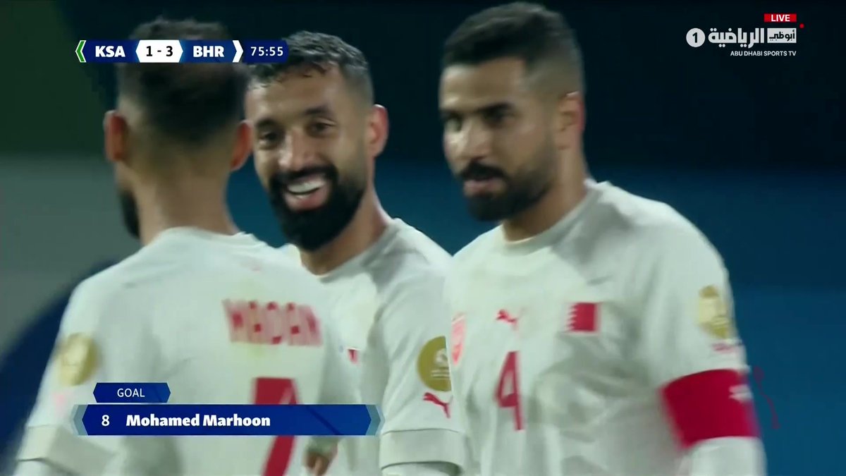 محترف نادي الكويت محمد مرهون يسجل الثالث ويقضي على آمال السعودية بالعودة ! #السعوديه_البحرين