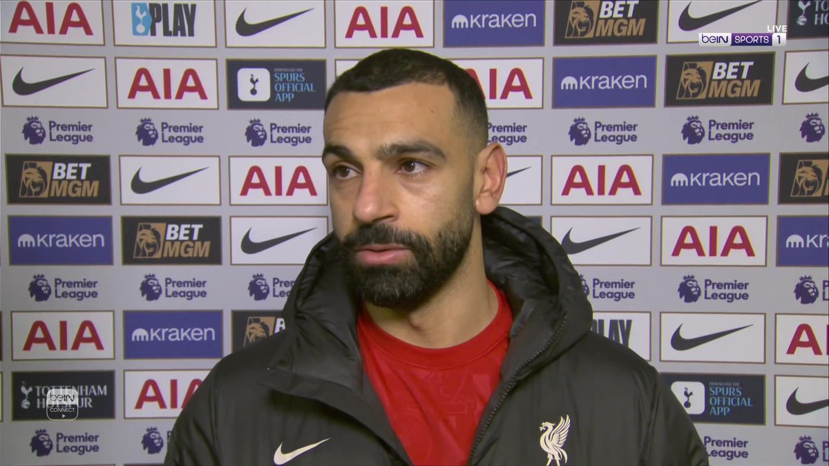 محمد صلاح متحدثاً عن تجديد عقده مع ليفربول: "لا جديد لحد الآن" #الدوري_الإنجليزي_الممتاز #توتنهام_ليفربول