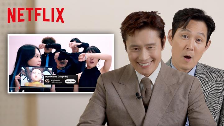 Watch Lee Jung-jae and Lee Byung-hun react to the best (and weirdest) Squid Game fan content before Season 2 premieres on Thursday!