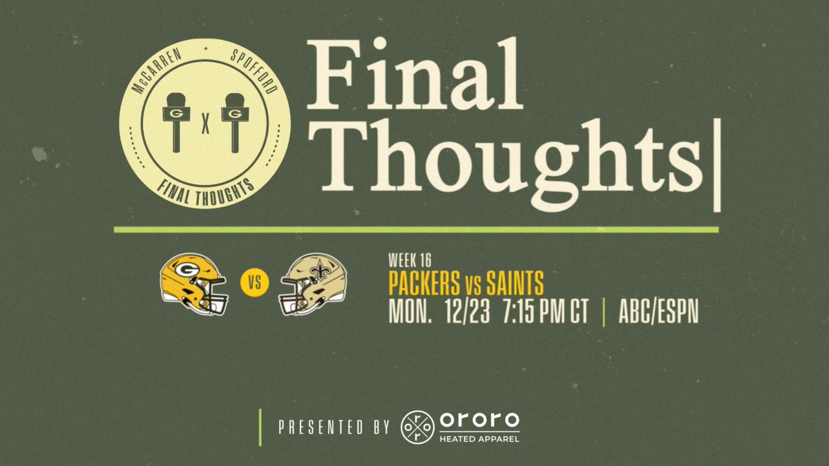 Final thoughts before #NOvsGB ororo Heated Apparel
