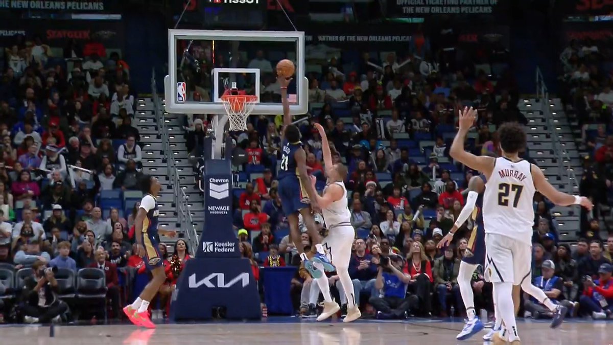Yves Missi is my front runner for Rookie of the Year for a reason Heading into this game, he was already averaging 12.1 points and 11.1 rebounds over his last 10 GP But what a statement to drop 21 points, 9 rebounds, 2 steals, and 3 blocks against Jokic