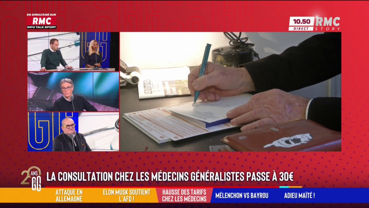 💊La consultation des médecins généralistes passe à 30€ : le juste prix ? 📞Sylvain, cheminot : "Je pense que 30€ c'est pas assez ! Surtout y'a un reste à charge de plus en plus important pour le patient, c'est dégueulasse ! Et la mutuelle augmente !" #GGRMC