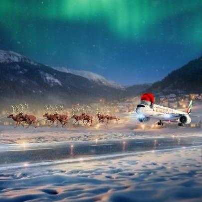 Captain Claus, requesting for clearance to land. Merry Christmas from Emirates. 🦌✈️🎅🏼