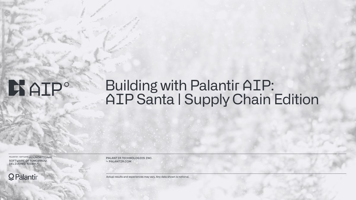 AIP for Santa | Supply Chain Edition Now that Santa is using AIP to optimize his delivery routes, it’s time to see how he transformed his supply chain with the help of AIP, the Ontology, and an endless supply of AI Elves.
