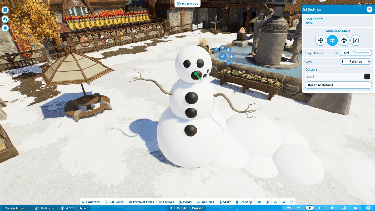 Want to create a real winter feel in your parks in #PlanetCoaster2? Check out this video on how to user the scenery tools to add 'snow' ☃️
