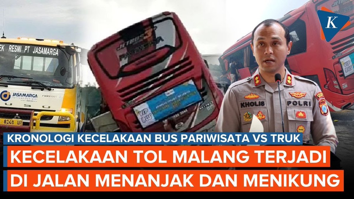 Kecelakaan terjadi saat truk yang tengah berhenti di badan jalan tiba-tiba berjalan mundur. Tabrakan tidak terelakkan, ketika bus pariwisata yang tengah melaju kencang menabrak truk tersebut. | #KecelakaanTol #TolPandaan #Malang