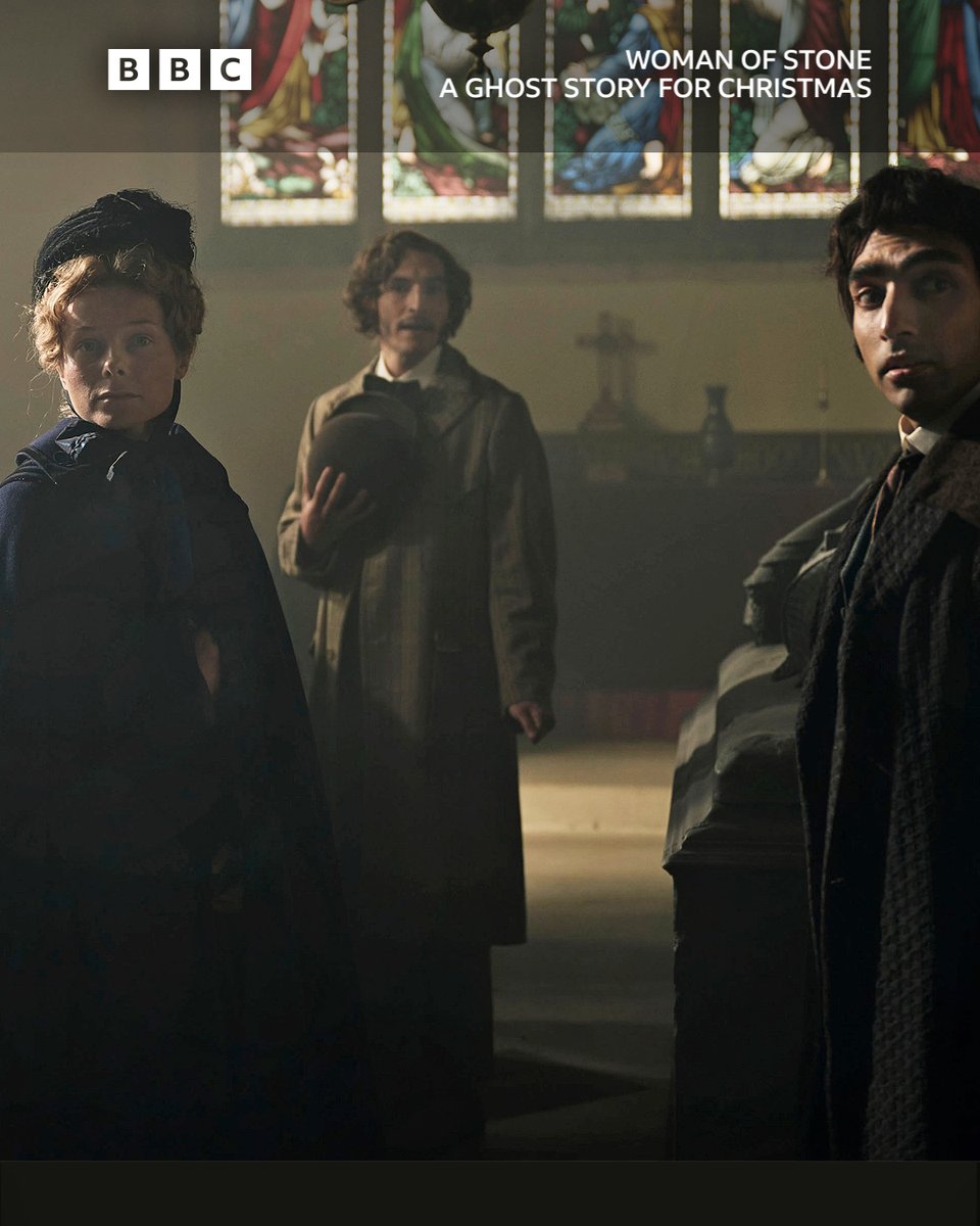 Christmas Eve means A Ghost Story for Christmas... Mark Gatiss 💙 makes his annual spooky return with Woman of Stone, adapted from the story by E Nesbit. With Celia Imrie, Eanna Hardwicke, @MonicaDolan, Mawaan Rizwan 🍉🏳️‍⚧️, Phoebe Horn. 📺 BBC Two and #iplayer - 10.15pm, 24 December.