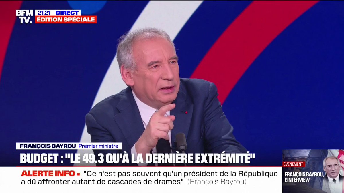 "Dans quel monde vivent-ils?" s'interroge François Bayrou à propos des partis de gauche qui lui demandent de suspendre la réforme des retraites