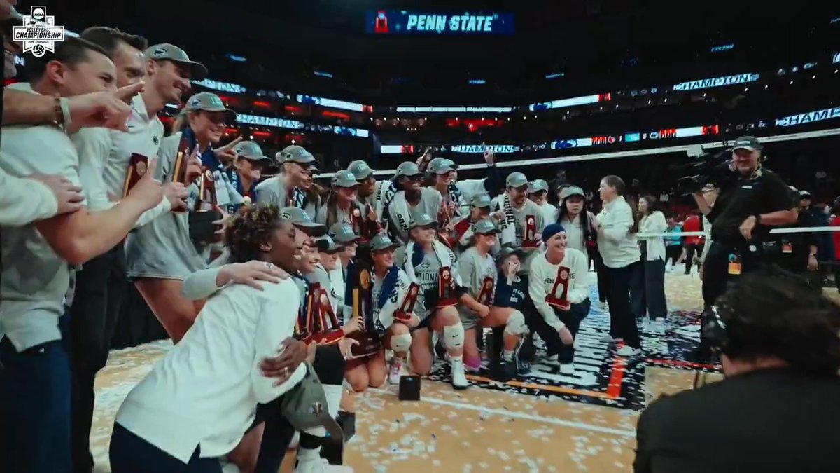 🎬 National Championship cinematic recap 🎬 Relive the match as Penn State Women’s Volleyball defeats Louisville in four sets to win their eighth title. #NCAAWVB