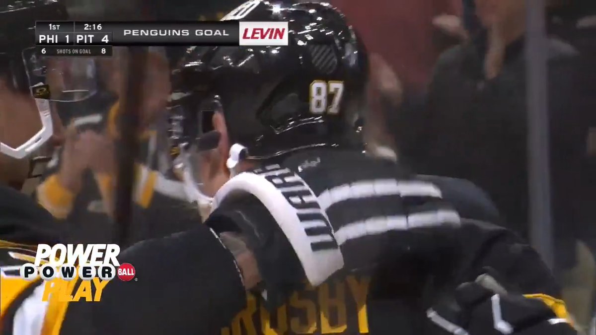 With an assist on Tomasino's goal, Sidney Crosby records his 183rd 3-point night, tying Mario Lemieux for the most ever in Penguins history 🙌