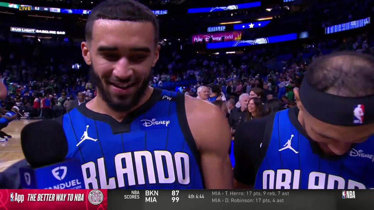 The Orlando Magic were fired UP after their win over Boston tonight 😤