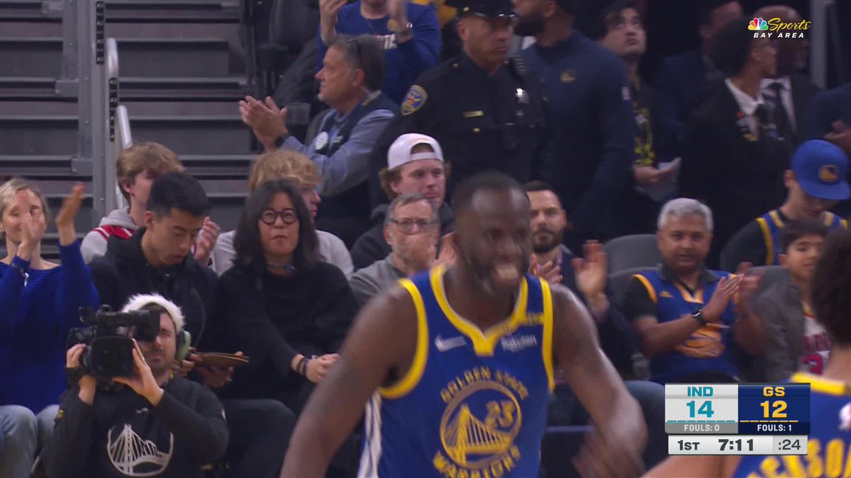 Draymond ↗️ TJD for the alley-oop JAM 💥 Pacers-Warriors is on NBA TV!