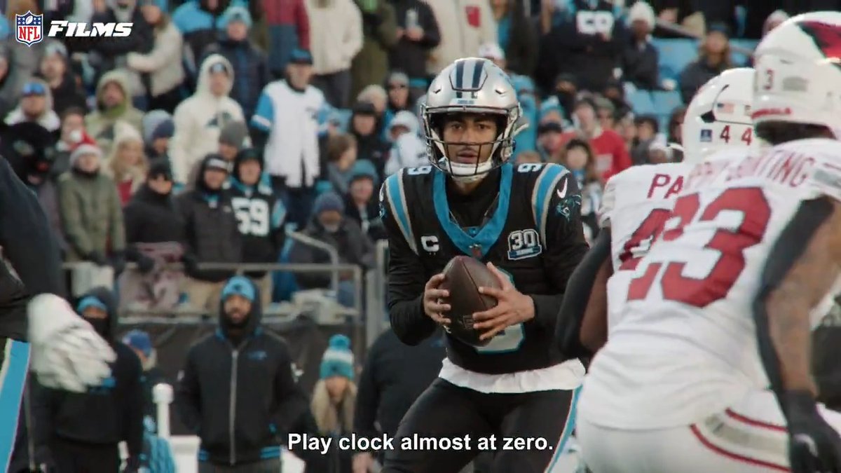 NFL FILMS: #Panthers quarterback, Bryce Young throwing an absolute dime to help Carolina win. 🤯🤯🤯 Special throw from Young… who continues to show he can be an elite NFL quarterback.