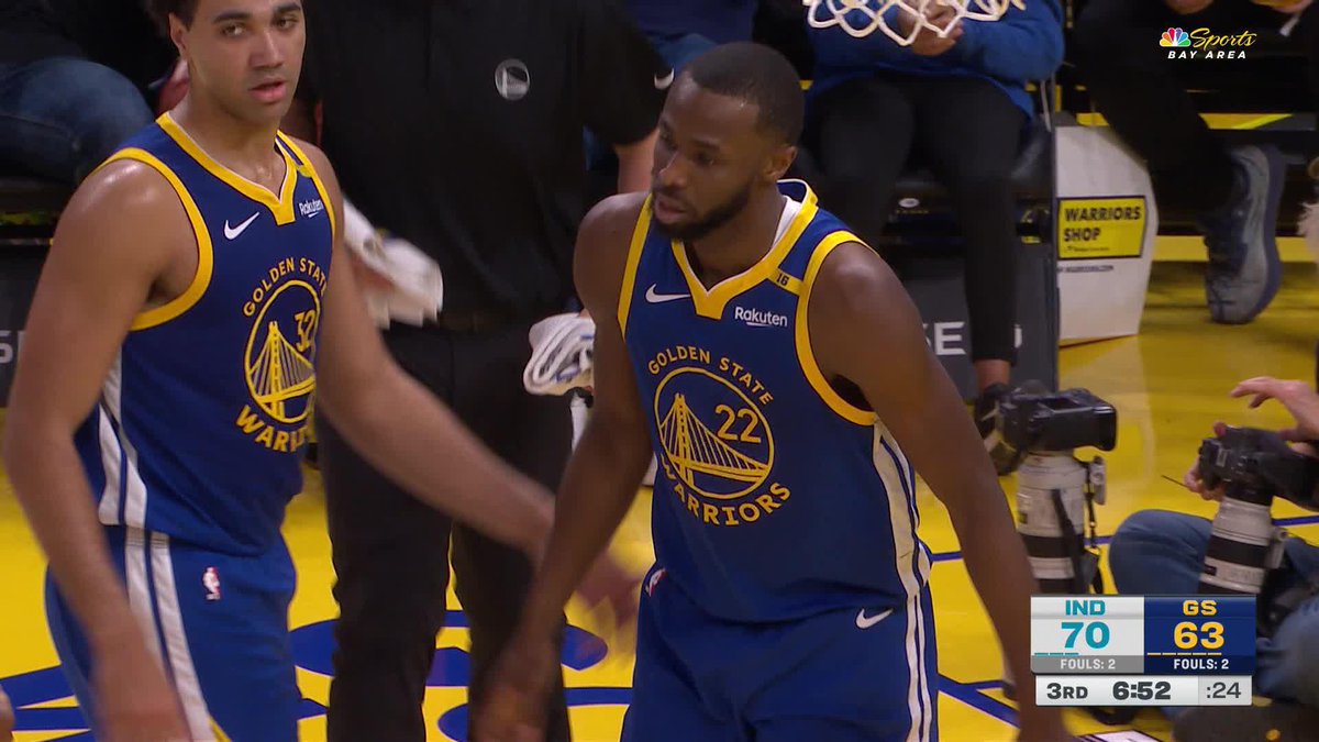 Andrew Wiggins flips it up and IN for the and-☝️ IND-GSW second half is on NBA TV!