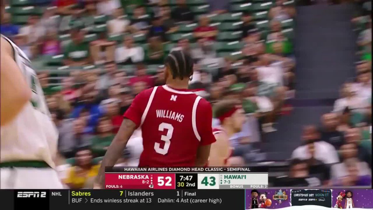 32-POINT SEMIFINAL PERFORMANCE 🤯 Brice Williams with a massive game to send Nebraska Men's Basketball to the Diamond Head Classic championship game ‼️ #B1GMBBall