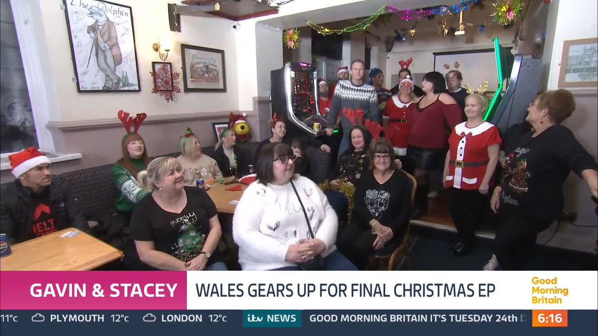 As the nation gears up for the Gavin and Stacey Christmas Day final, the First Minister of Wales has told Good Morning Britain what the show means for the country. @nickdixonITV is at the Dolphin Pub in Barry Island in Wales with a host of fans and Knock off Nessa.