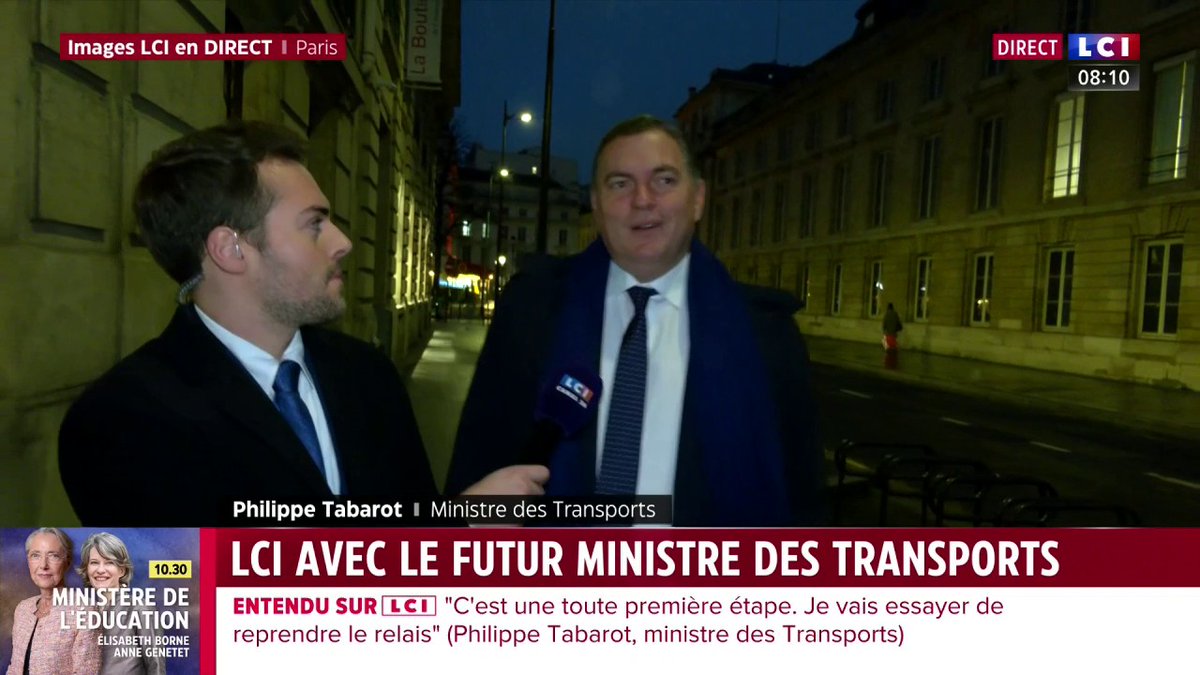 💬 - "Vous avez appris votre nomination à la télévision ?" - "Oui" répond le futur ministre des transports Philippe Tabarot en direct sur LCI