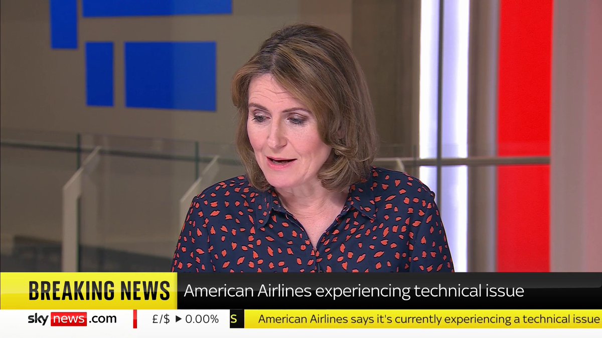 BREAKING: American Airlines says it is experiencing technical issues affecting all of its flights. 📺 Sky 501, Virgin 602, Freeview 233 and YouTube