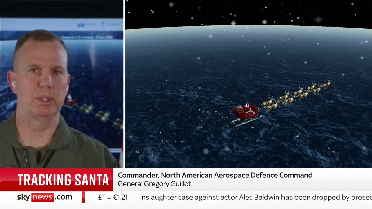 How does Santa feel about being tracked by NORAD? 🎅 "We have a great working relationship," says General Gregory Guillot, from the North American Aerospace Defence Command. Watch where Santa is delivering gifts now: 📺 Sky 501, Virgin 602, Freeview 233
