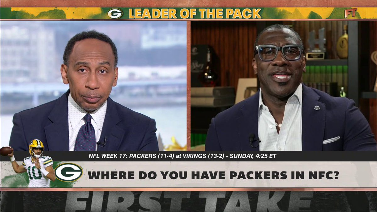 "No matter how much you love the Green Bay Packers, they're the third-best team in their own division." 😳 Stephen A Smith and shannon sharpe agree on the Packers being the fourth-best team in the NFC 👀