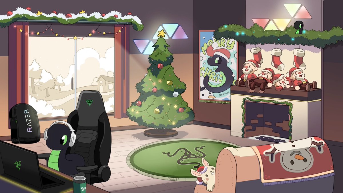 Get in the festive mood with some holiday vibes by DOPATWO—can you name all the #Razer products featured?