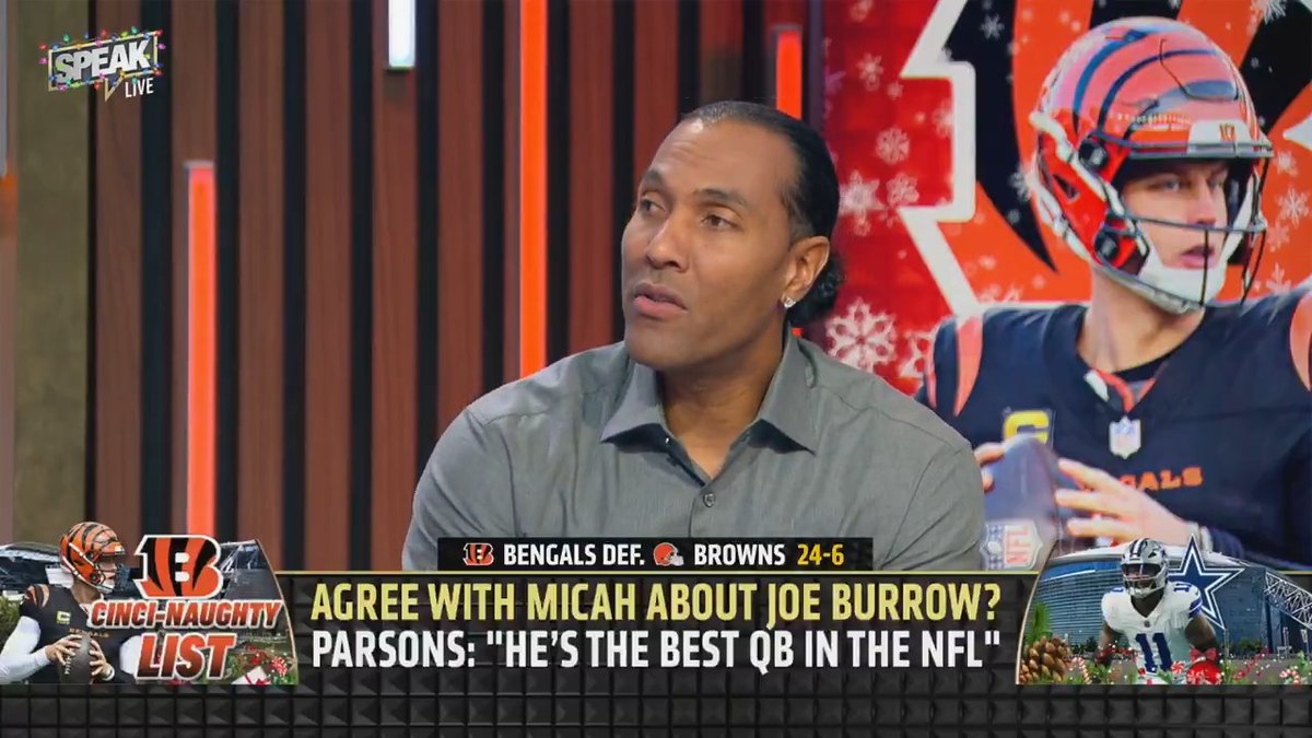 .T.J. Houshmandzadeh: Joe Burrow is the best quarterback in the NFL. "Lamar is playing the best football we've ever seen him play, Josh Allen has been great, but as a receiver I want 9 throwing me the ball."