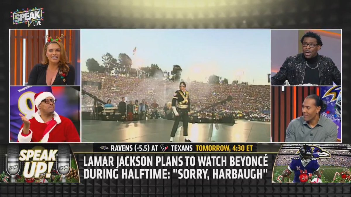 .Michael Irvin doesn't blame Lamar Jackson for wanting to watch Beyonce perform during halftime and admits to doing the same thing during the Super Bowl 👀 "Let me self-indict, I definitely went and watched Michael Jackson "Thriller" at Super Bowl 52 at halftime."