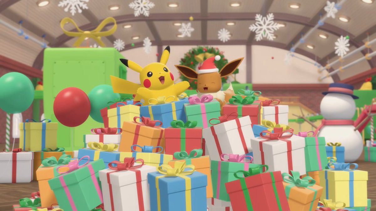 ブイブイっとハッピー #クリスマス 🎄🎅✨ #イーブイ たちからもプレゼントをお届け🎁✨ #ポケモンKidsTV #Eevee